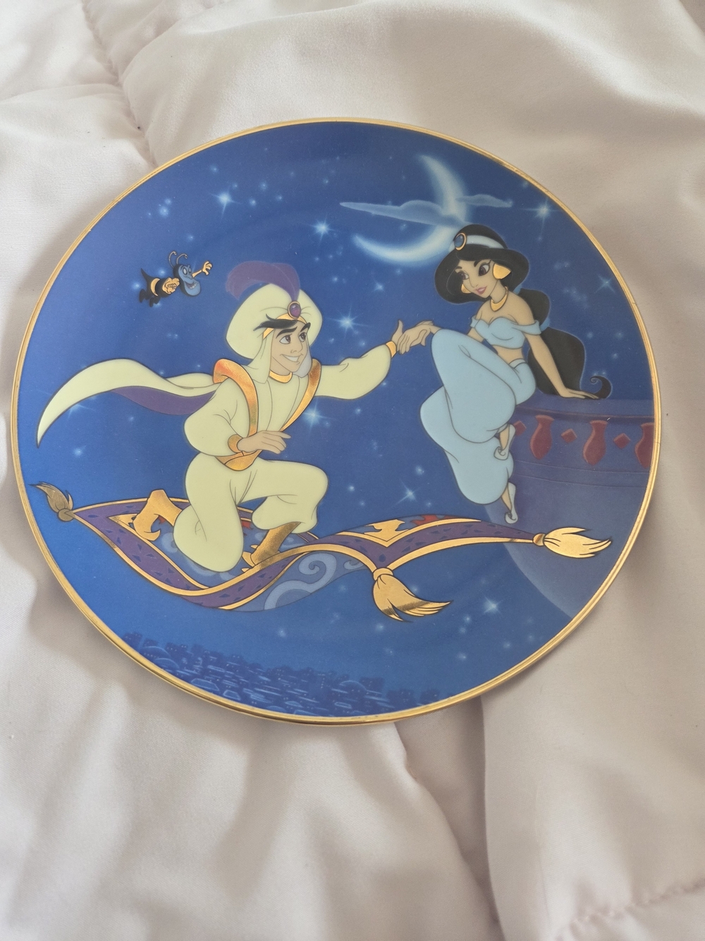 The Bradford Exchange White Decorative Collector Plate - Aladdin Backstamp